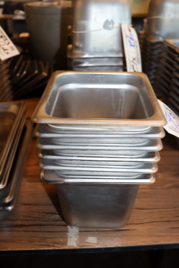 Times 6 - 1/6 x 6" stainless inset pans - no lids