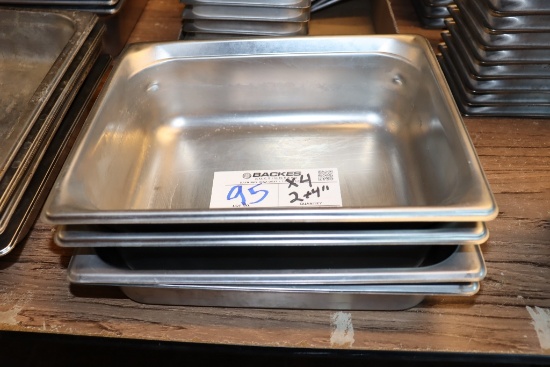 Times 4 - 1/2 x 2" and 4" stainless inset pans  - no lids