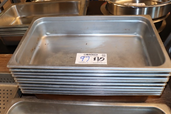 Times 10 - full size x 2" stainless inset pans - no lids