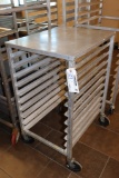 Portable aluminum sheet pan rack with 24