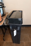 Black kitchen trash can with lid