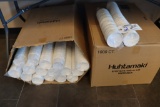 Case of Huhtamaki 6 oz paper food containers with lids