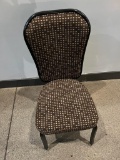 Times 24 - Black framed flex back tweed padded backs and seat dining chairs