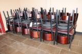 Times 24 - G & A Commercial Seating black framed dining chairs with brown p