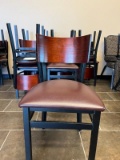 Times 10 - G & A Commercial Seating black framed dining chairs with brown p