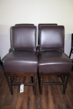 Times 4 - heavy duty brown padded bar chairs with swirl wood legs - nice