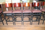 Times 12 - G & A Commercial Seating black framed bar chairs with brown padd