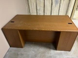 Brown Formica office desk