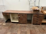 Section of base cabinets