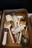 Box flat to go - kitchen utensils, pizza cutter, spoons, and more