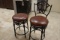 Times 2 - Metal decorative framed swivel seat stools