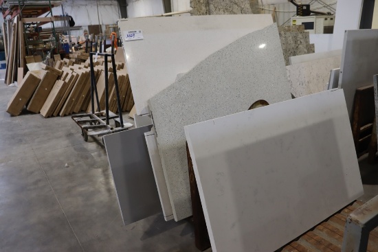All to go - Solid surface remnants - comes with steel tube rack - widest pi