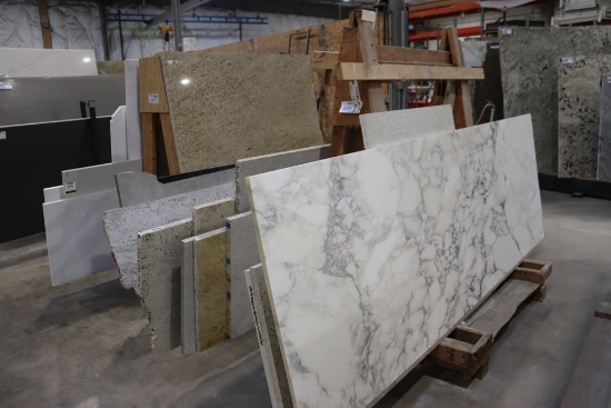 All to go - Solid surface remnants - comes with wood constructed A frame -