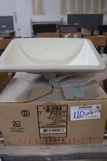 New Gerber 12-894 white porcelain 15.75" x 20.75" lavatory sink