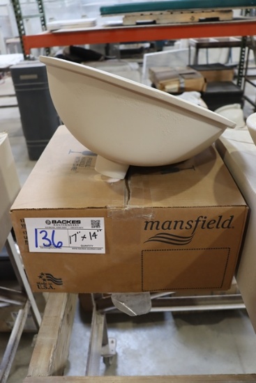 New Mansfield 14" x 17" under counter lavatory sink