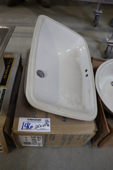 New Mansfield 218NS white under counter lavatory sink