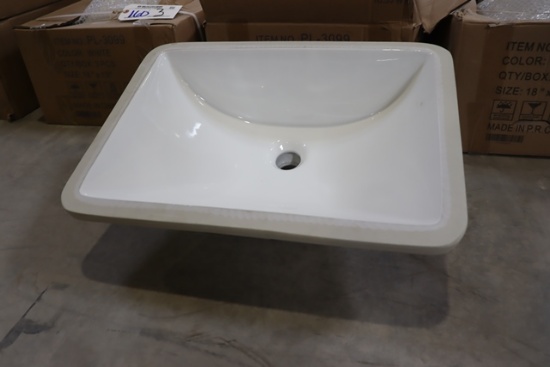 Case of 3 New Gerber Pl-3099 bone colored lavatory sinks