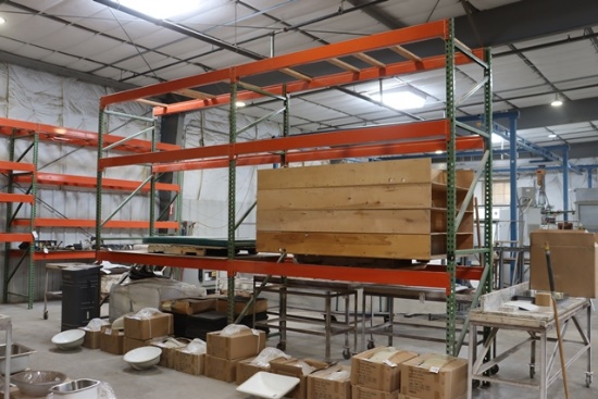 Times 2 - 42" x 12' x 12' tear drop pallet racking - no decking - great con