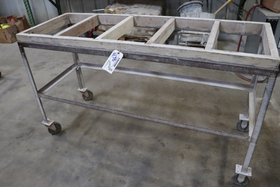 24" x 66" steel framed portable wotk table with open top