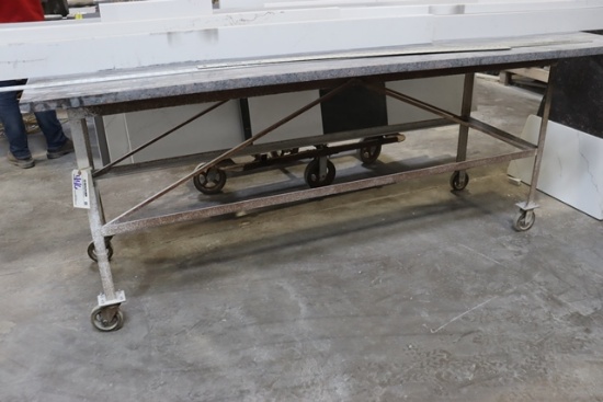 24" x 96" metal framed portable work table with open top