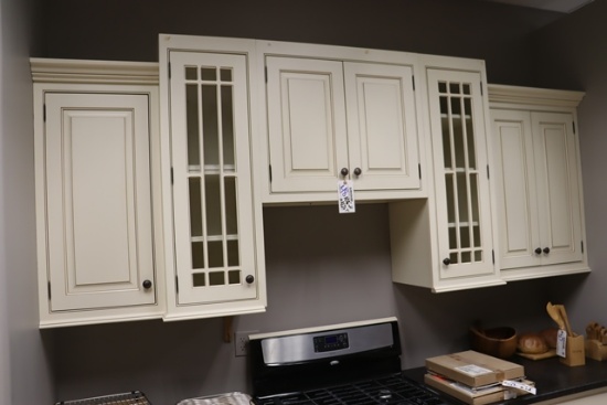 106" long upper & lower kitchen cabinet display (range sold separate) with