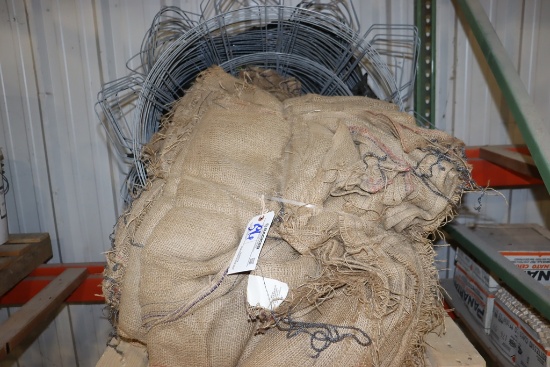 Wire tree baskets w/ burlap