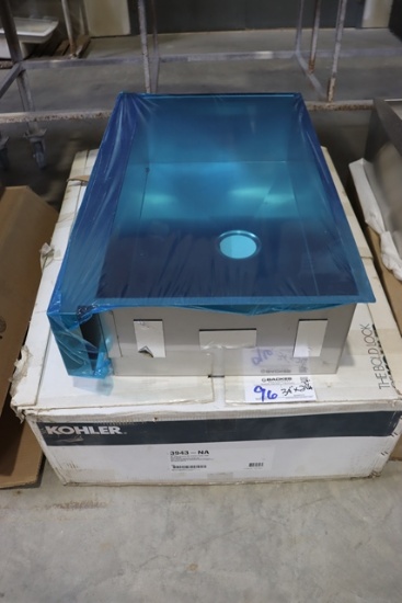 New Kohler 3943-NA stainless 21.25" x 34" under counter apron front farm si