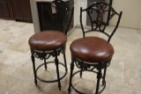 Times 2 - Metal decorative framed swivel seat stools