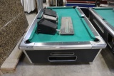 Shelti 7' bar size slate pool table - needs leg hardware - one corner pocket trim is missing