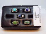 Group of Five Rings All Size 5 3/4 All .925 Silver