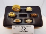 Group of Six Fashion Rings (Sz 7)