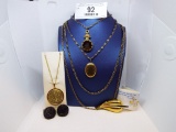 Group with 5 Strand Necklace w/ Cameo and Locket Necklace + more