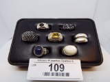 Group Of Seven Rings - .925 Silver, SZ 5 3/4 & 6