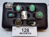 Group of Eight Rings - .925 Silver, SZ 7