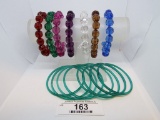 Group of 7 Bracelets and 8 Matching Bangles