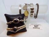 Group of six .925 Silver Bracelets One with Italian Coins (80's & 90's)