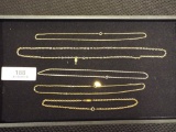 Group of Five Gold Tone Necklaces