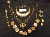 Group with Three Necklaces, 1 Bracelet, and 2 Pairs of Clip on Earrings