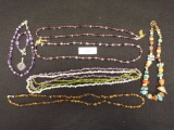 Group of Six Necklaces, 1 Bracelet and 1 Pendant