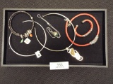 Group of Four Chokers, 1 Bracelet, & 1 Necklace .925 Silver