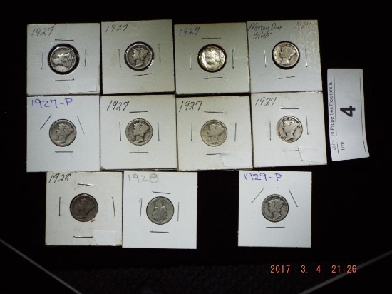 Group of 11 Mercury Dimes