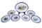 Set of painted Sterling China plates and platter