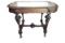 Framed marble top walnut carved parlor table