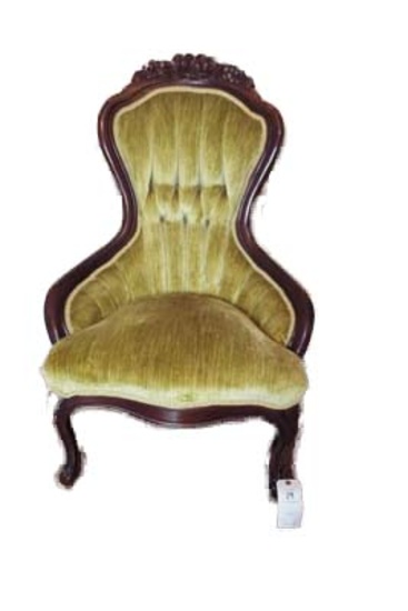 Victorian rose carved lady's parlor chair