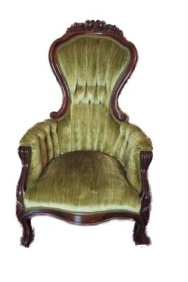 Victorian rose carved gentleman's parlor chair