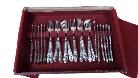 Fish server set (12 forks & 11 knives) 800 silver
