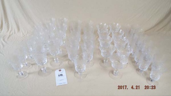 Pressed crystal stemware set