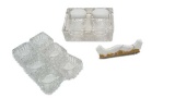 6 salt cellars, condiment dish, and knife rest