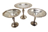 Group of 3 silver compote candy dishes