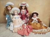 Group of 5 dolls